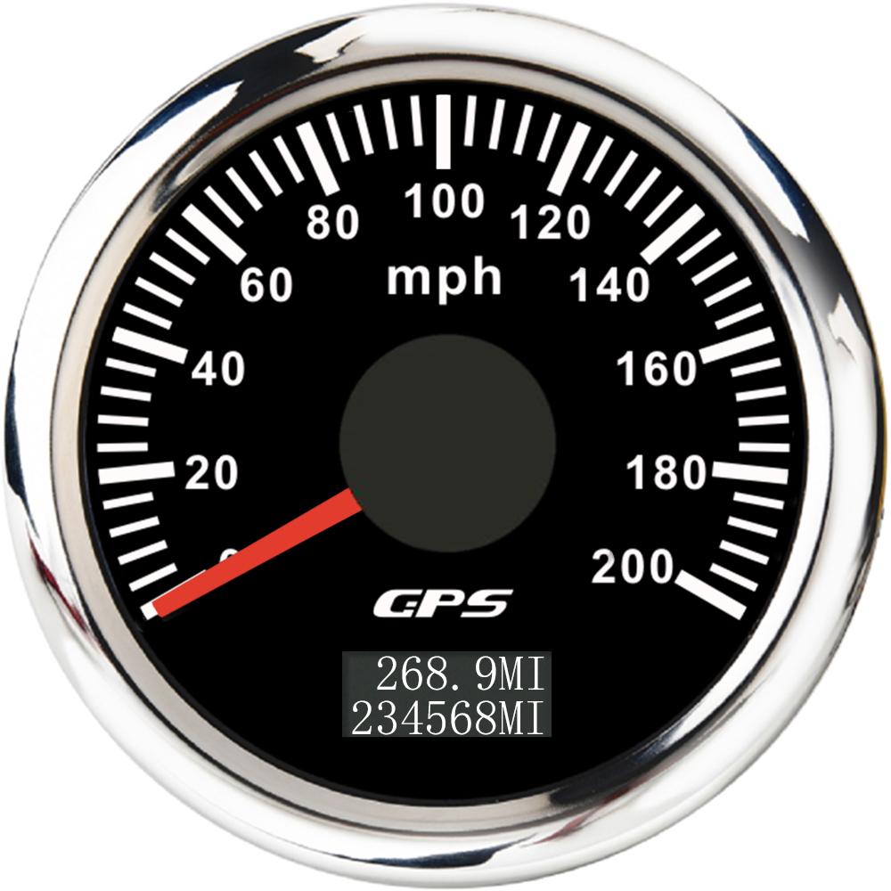 ELING 52mm GPS Speedometer 30M 0-60M 80MPH 120M 0-200MPH Odometer with 7 Colors Backlight for Car Truck Boats