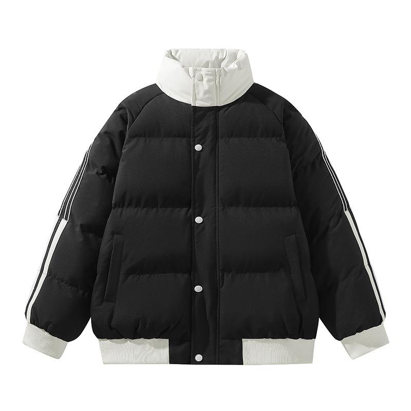 Baumwolljacke, Winter Locker Drei Riegel Stehkragen, Baumwolljacke, Dicke Warme Brotjacke