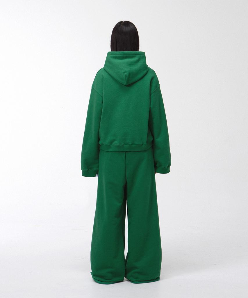 Yankoaleupeu Diploma Embroidered Wide Double-Pleat Sweatpants - Green