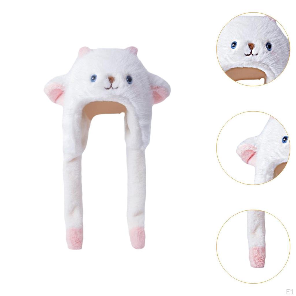 Animal Hat Cute Soft with Moving Ears for Party Christmas Birthday Holiday