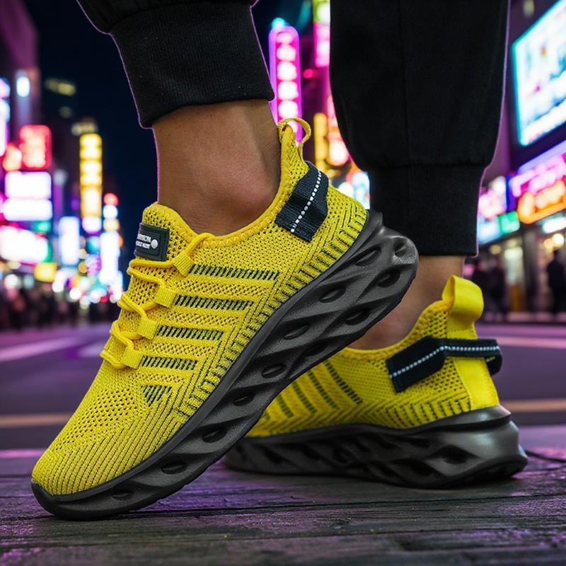 

Men s Soft Running Shoes Breathable Mesh Fashionable Sports Style Summer Versatile High-quality Outdoor Lightweight Sports Shoes 39 жёлтый