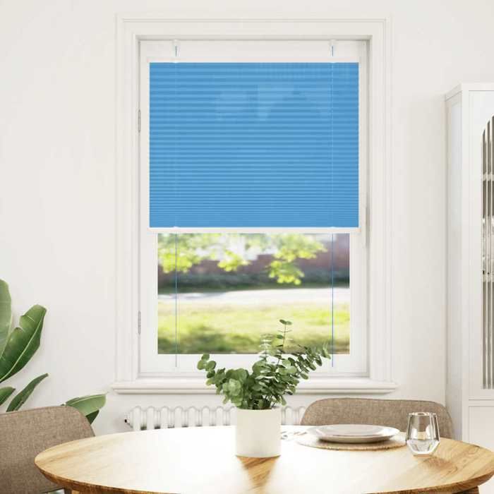 VidaXL Store plissé bleu 70x150 cm largeur du tissu 69,4 cm polyester, store plissé de fenêtre, store accordéon, store 4015188