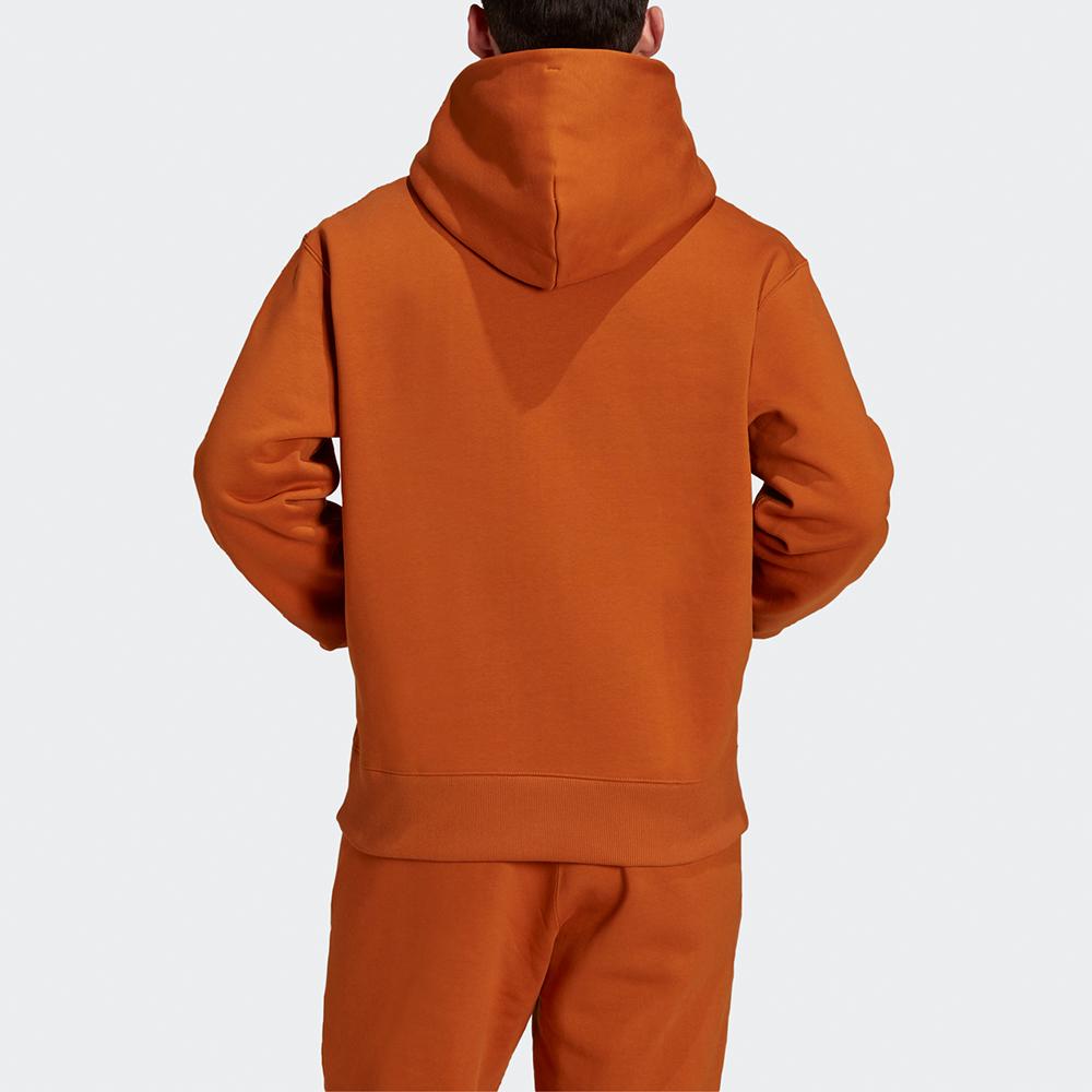 Adidas Originals Trefoil Logo Hoodie In Solid Color With Loose Fit Men Hoodie Orange H09177