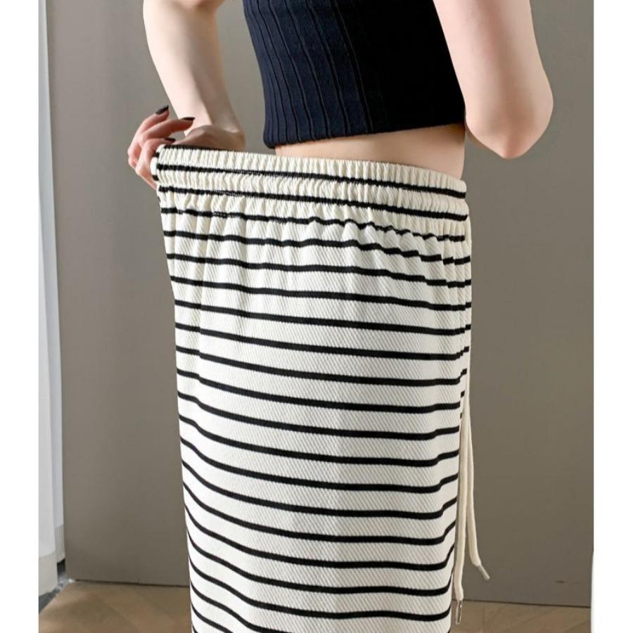 Pantalones de Pierna Ancha a Rayas Blancas y Negras para Mujer Primavera Verano Pierna Recta Sueltos Casuales Pantalones Versátiles con Estampado de Cebra