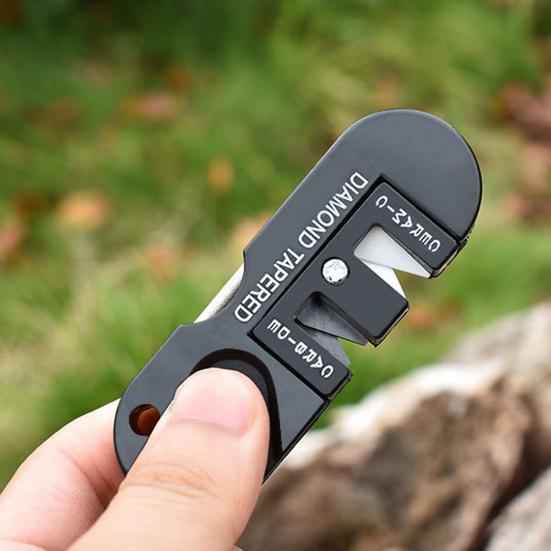 Outdoor Pocket Whetstone Tool High Hardness Diamond-Material Mini Cutter Sharpener Portable Fishhook Grinding Multifunctional Camping File Cutter