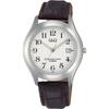 Citizen Q&Q Analog Watch 10-Year Battery Life Waterproof Date Leather Strap W478-304 Men's White