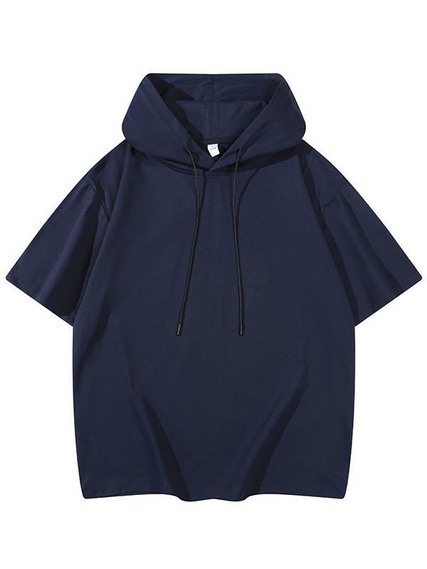 Men's Summer Quick-Drying Short-Sleeve Hooded Sports Top