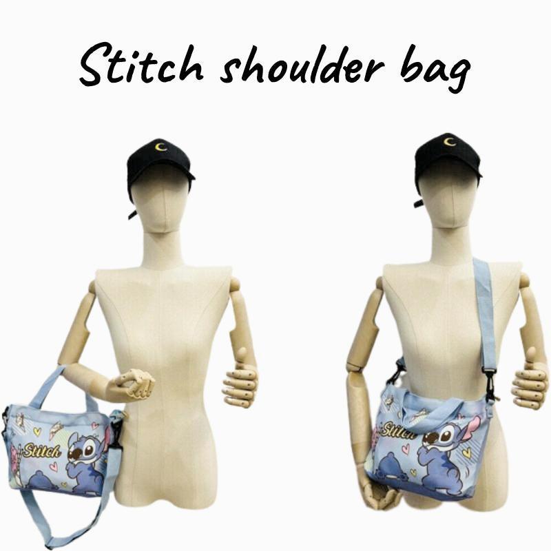 Stylish Canvas Shoulder Bag With Cartoon Design, Blue Color, Medium Size, 3021cm
