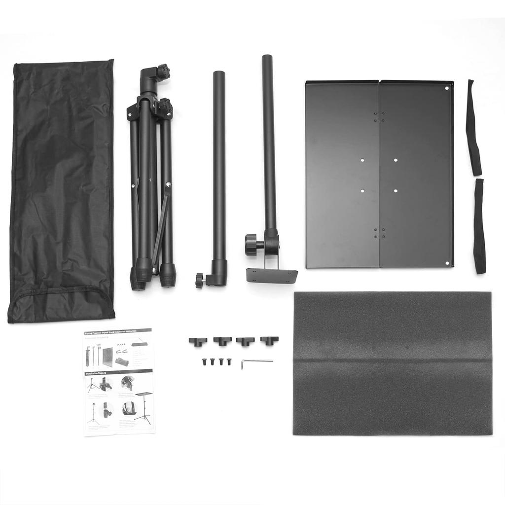 AKOZLIN Projector Tray Foldable Projector Height Load Capacity For Lectern Laptop Tripod Commercial Black Stand, Stand, 59-125cm Adjustable, 10kg,