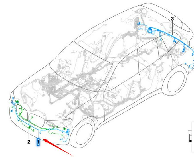 BMW X3 G01 Front Bumper PDC Sensor Wiring Harness
