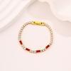  Titanium Steel European and American Light Luxury Style Straight Couple  Versatile Temperament Advanced Sense Color Zircon 
