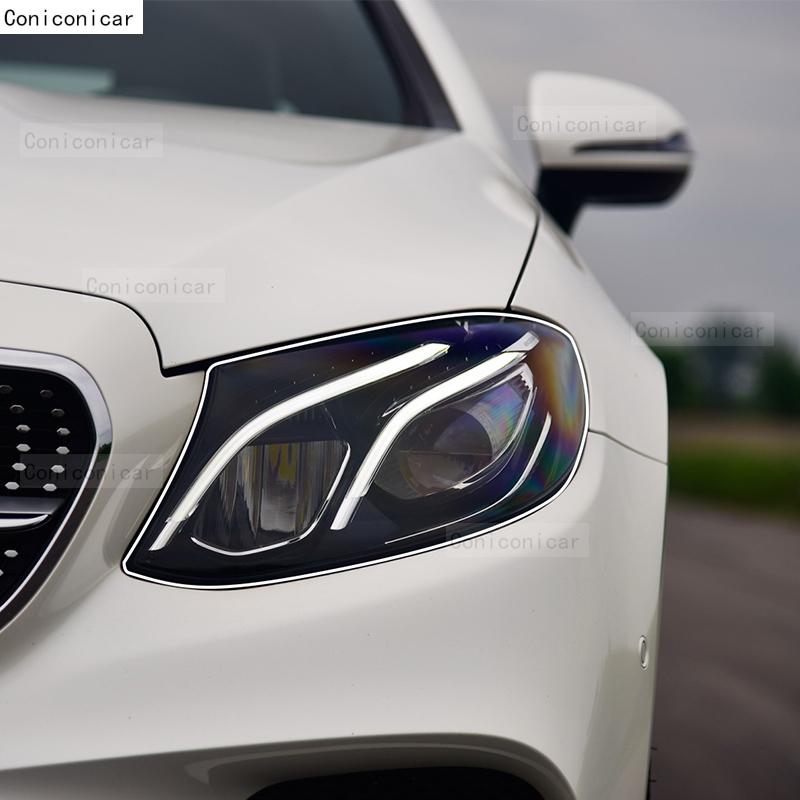 Für Mercedes Benz E-Klasse 2017-2023 Auto Scheinwerfer Transparent TPU Schutzfolie Frontlicht Tönung Farbwechsel Zubehör