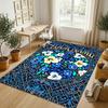 Floral Art Card Theme Soft Crystal Velvet Rug Custom Name & Text Print Non Slip Floor Rug for Bedroom Living Room