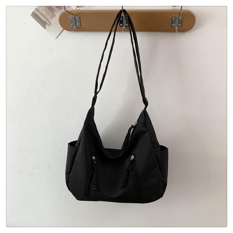 

Высокоэстетичная модная сумка-тоут для通勤, большая вместимость, на плечо, женская, повседневная, для студенток колледжа, для занятий, широкая лямка, сумка через плечо чёрный