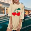 Life is sweet Barevný třešeň grafický potisk Oversized tričko trendy Letní vtipné volné tričko Dámská móda kauzální estetický Top