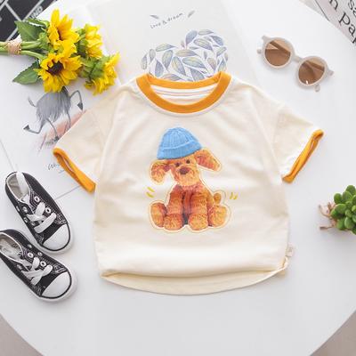 Παιδικό Βαμβακερό T-shirt - Παιδικά Casual Τοπ με Εκτύπωση Κινούμενων Σχεδίων Κουτάβι - Μέγεθος 6Μ-5Ε