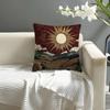 HOT Sun Print cover Pillow Case Natural Linen Organic Fabric DoubleSided Printing Sofa Home Decor Cushion Cover