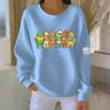 Women's Loose Comfortable Casual And Fashionable Round Neck Pattern Long Sleeved Sweatshirt