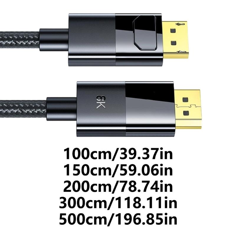 1.4 Cable 8K@60Hz 4K@144Hz 2K@165Hz Male to Male 32.4Gbps Extension Cable for PC Laptop
