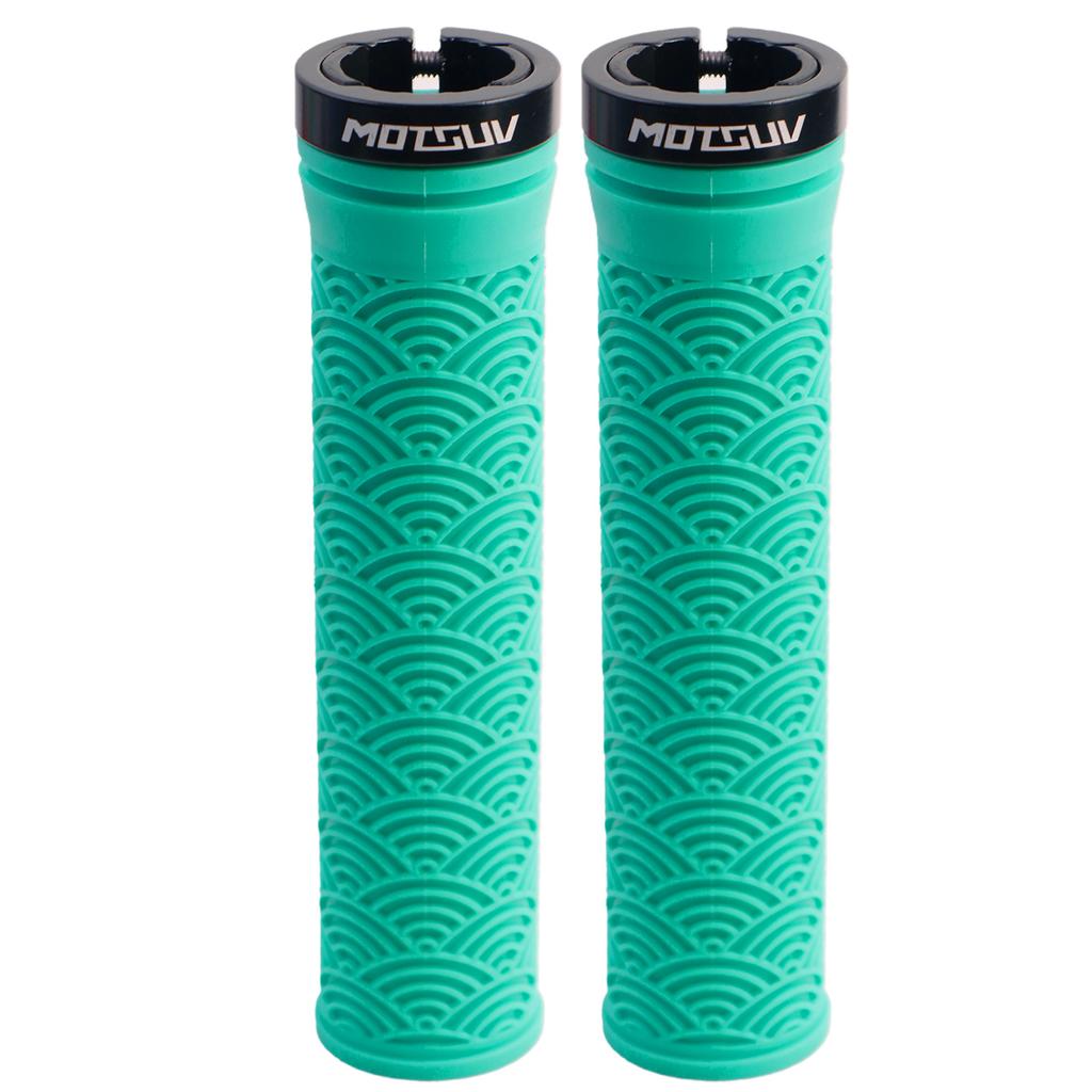 1Pair Bicycle TPE Handle Cover, Mountain Bike Xiangyun Non-slip Unilateral Locking Universal Grip Cover, Cycling Accessories