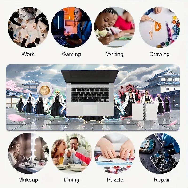 1Pc Fantasy School Uniforms Gaming Mouse Pad Keyboard Desk Mat Non-slip Rubber Lock Edge Waterproof Computer Mousepad for Office Home Decor Y160