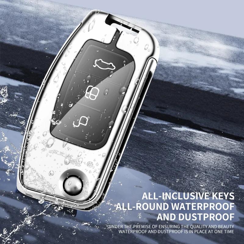 Naklejka na samochód Etui na kluczyk samochodowy Ford Pokrowiec Flip Składany Do Ford Focus 2 3 Ecosport C-Max S-Max Ka Mondeo Kuga Galaxy Fiesta Brelok do kluczy samochodowych