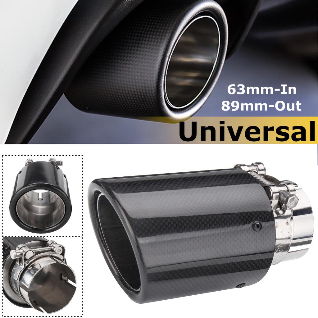 2.5/" Inlet /& 4.5/" Outlet Universal Car Exhaust Muffler Tip Pipe Carbon Fiber CA