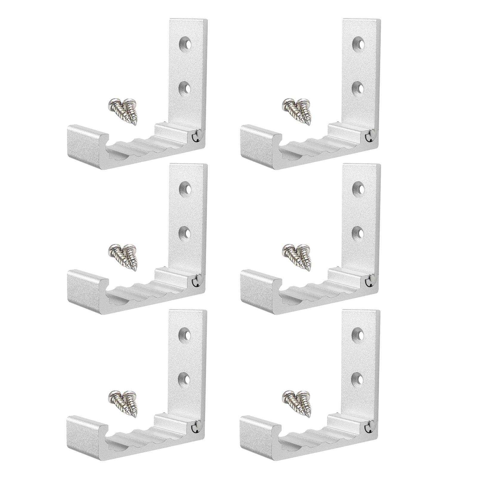 

6Pcs Folding Hooks Wall Mounted Coat Rack Hooks Headset Wall Hanger with Screws Aluminum Alloy Robe Hooks Enduring серебряный