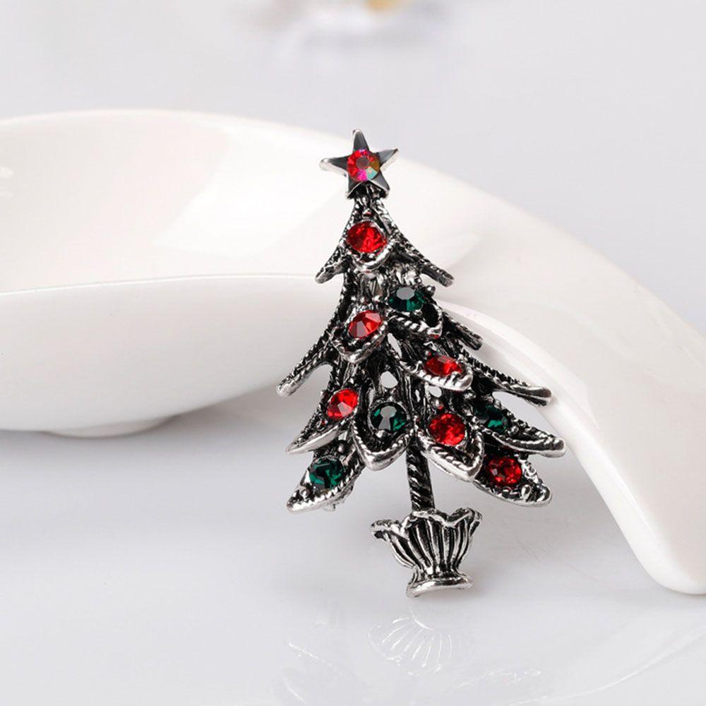 XMAS Small Gift Fashion Decor Accessories Woman Lapel  Pins Christmas Tree Brooches Jewelry