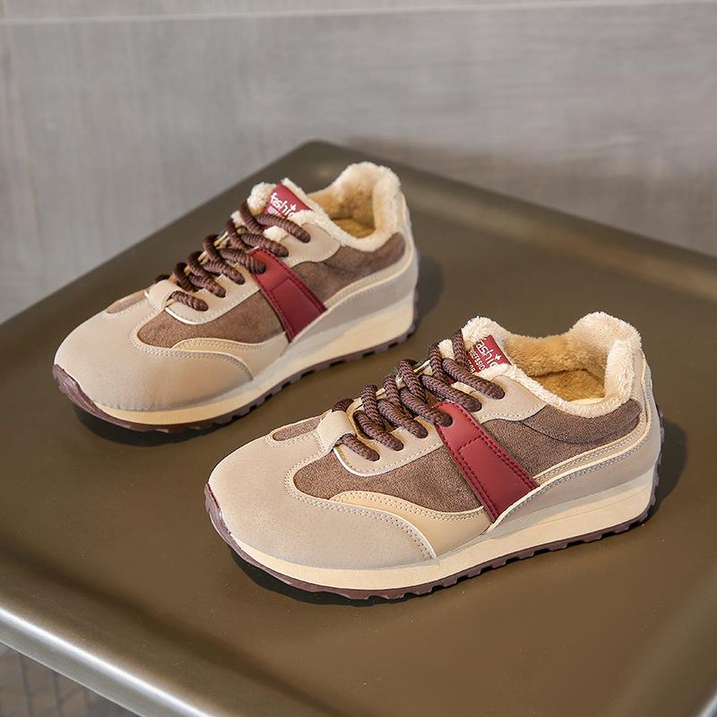 JCF220-1 new autumn thick baseplate shoes women's shoes velvet student casual splicing heightening sports shoes