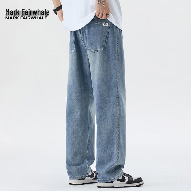 Mark Fairwhale Herren Locker Geschnittene Jeans mit Geradem Bein
