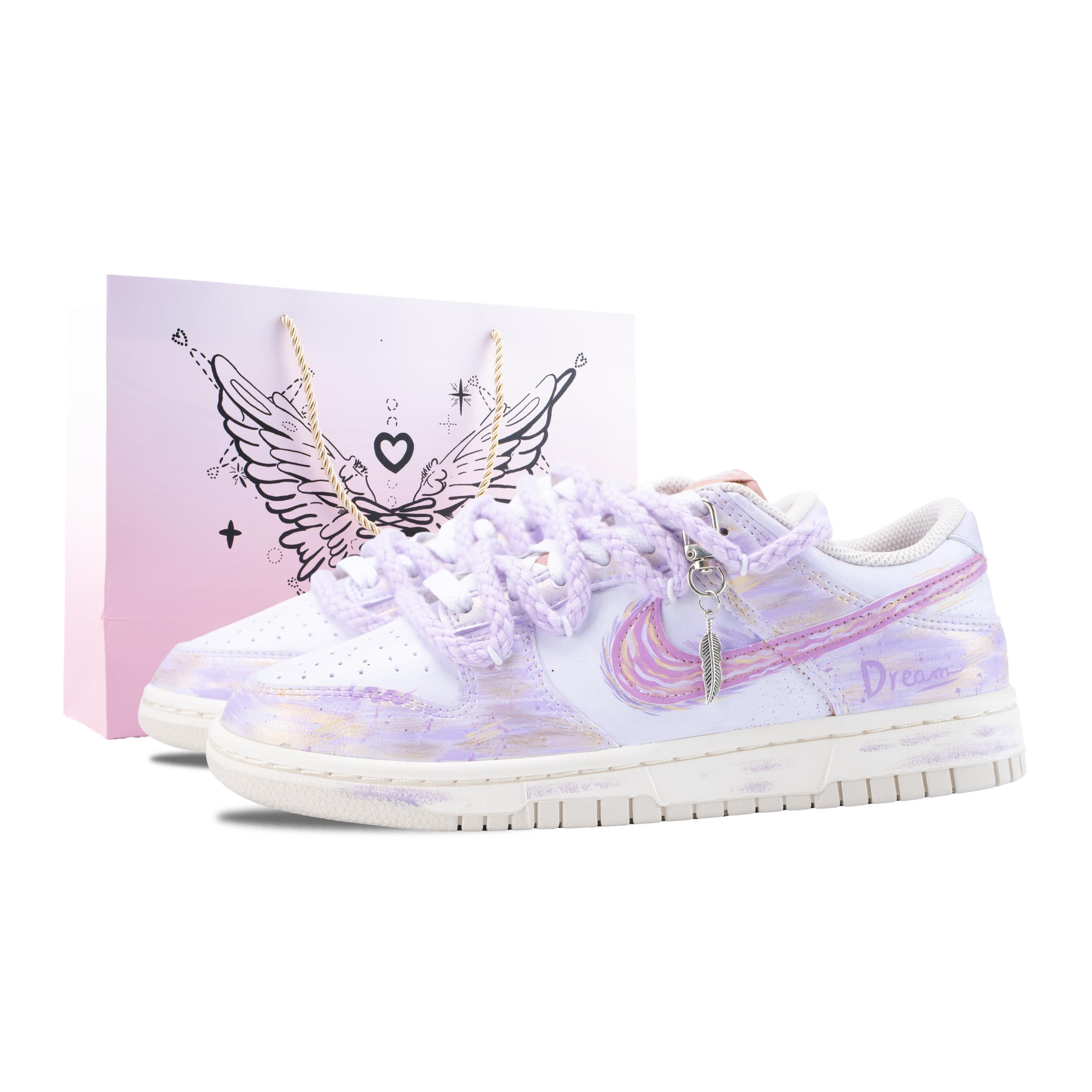 

Nike Dunk Purple Smoke Dream Abrasion Resistant Slip Resistant Low top Skateboard Shoes Women s Purple Gold IM6572-603(Team626-) 37.5