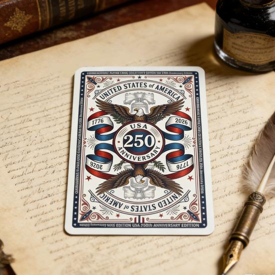 USA 250th Anniversary Commemorative Playing Cards 1776 2026 Patriotic Collectible Poker Cards for Veteran's Day Memorial Day 4th of July Collectors