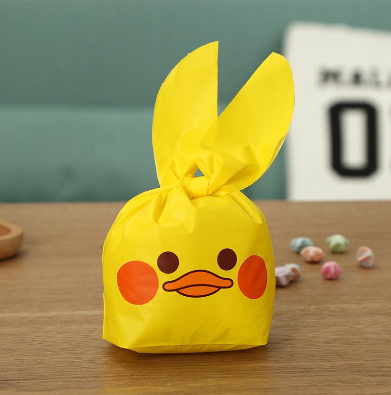 Cartoon Bunny Ears Candy Snack Bag for Kids - Children's Day Gift, Snowflake Crisp Cookies, Small Snacks, Baking Packaging
