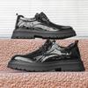 Fashion Men's Classic Retro Oxfords Shoe Mens Lace-up Business Dress Office Leather Shoes Men Glossy Fashion Wedding Party Flats Shoe