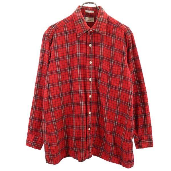 Vintage 60s Check Long Sleeve Shirt L Red Series Men's Used