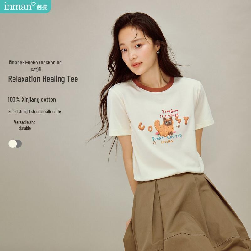 Милая женская хлопковая футболка INMAN с принтом питомца L