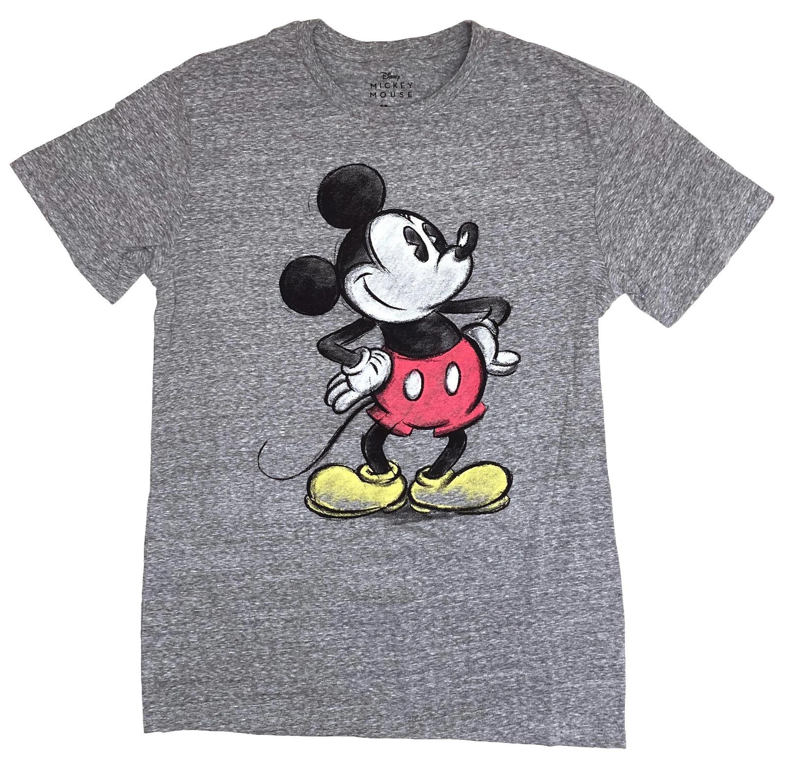 Disney Mickey Mouse Classic Distressed Men s Charcoal Snow Heather T-Shirt L