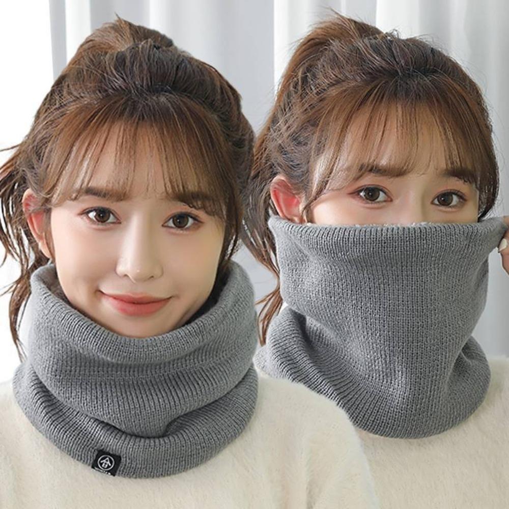 Cold-proof Collar Neck Warmer Soft Knitted Neck Scarves Skating Running Hiking Scarves  Winter