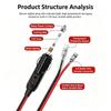 Vehicle Socket Power Cable 12V 24V with LED Light, 16 AWG Wire, and Two Output Wires for Accessory Repair, Service, and Cable Changes