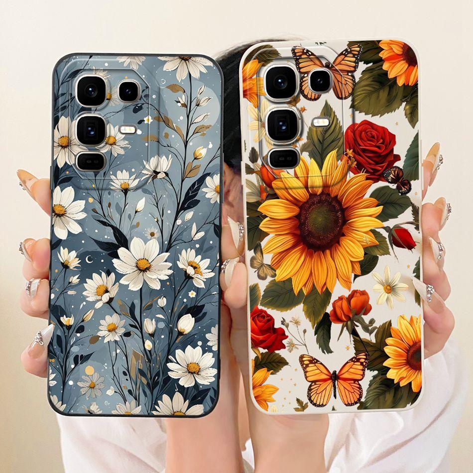 For Infinix Note 50 Pro+ Cute Cat Flower Cartoon Phone Case For Infinix Note 50 Pro Plus X6856 Shockproof Soft Silicone Bumpers