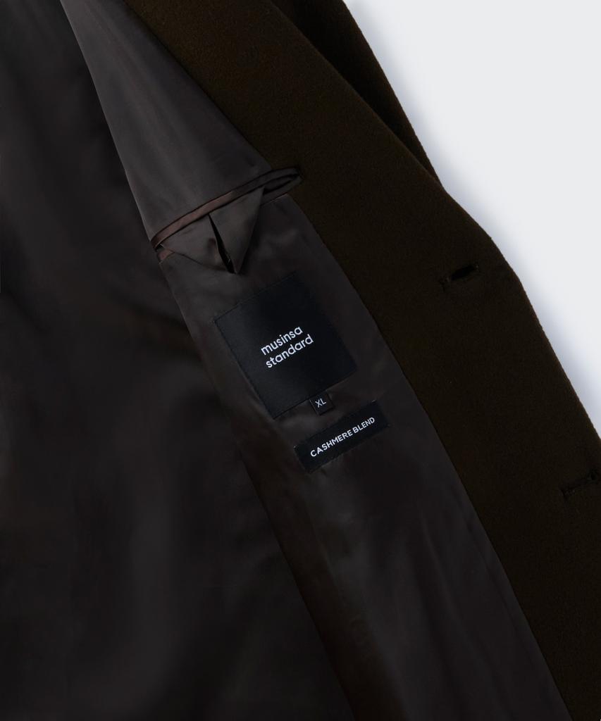 Musinsa Standard Cashmere Blend Oversized Single Coat [Baroque Brown]