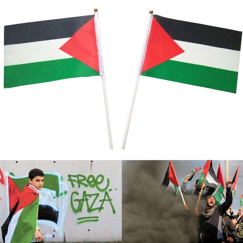 Palestina Handflaggor Livfulla Polyester Bilfönsterflaggor För Free Gaza Frihetsvisning