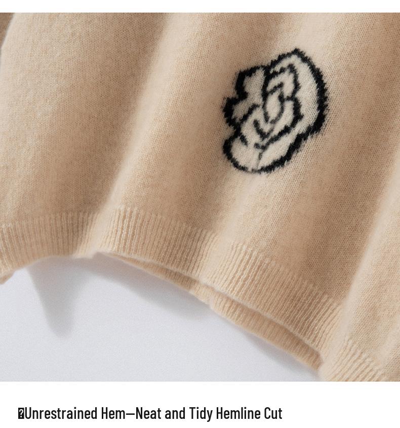 Women's 100% Pure Cashmere Loose Fit Round Neck Sweater - Versatile, Slimming Pullover for Autumn/Winter
