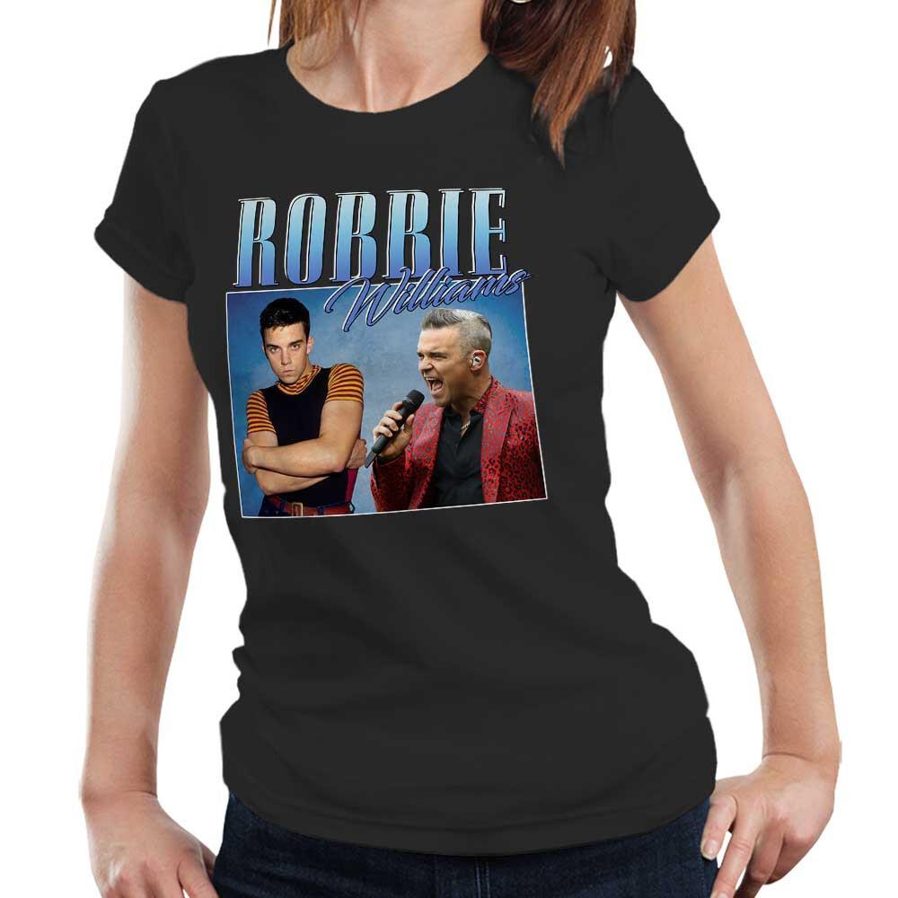 

Robbie Williams Tshirt Appreciation Semi Fitted Ladies Throwback Homage Stag Hen S