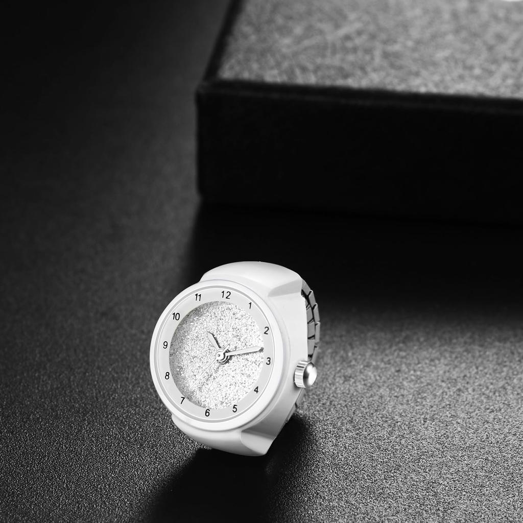 Ring Watch Ring Watch Simple Stylish One Size Fits Stainless Steel Ring Watch Analog Quartz Watch Black White Fashion Accessory Birthday Christmas Day