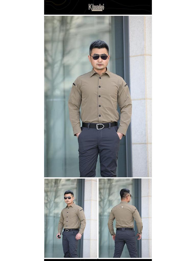 Onken Defender herr taktisk snabbtorkande, fukttransporterande långärmad skjorta för vår och höst