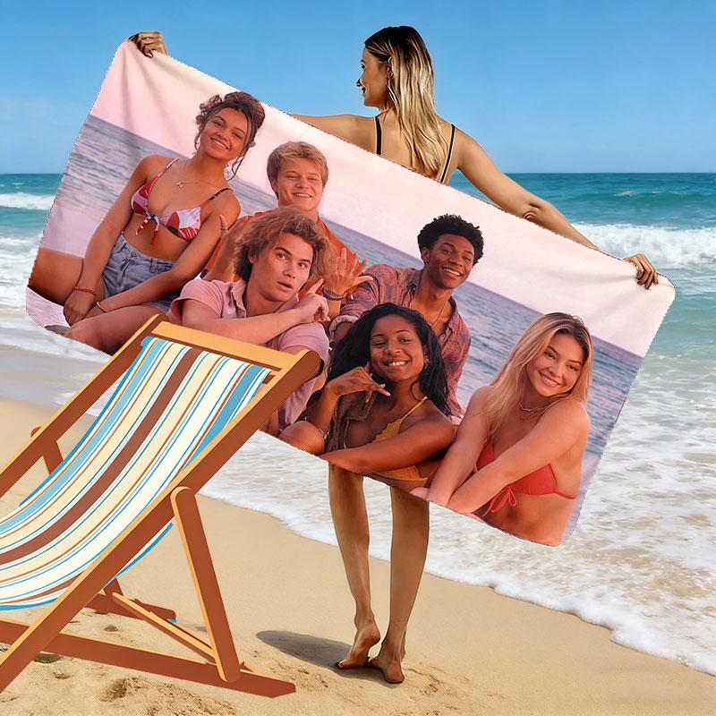 Outer Banks Poster Print Beach Towel, Large Soft Quick Dry Towel for Beach Camping Swimming