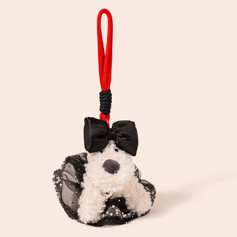 Trendy West Highland Terrier Skirt & Keychain: Small Dog Plush Doll Bag Charm Gift
