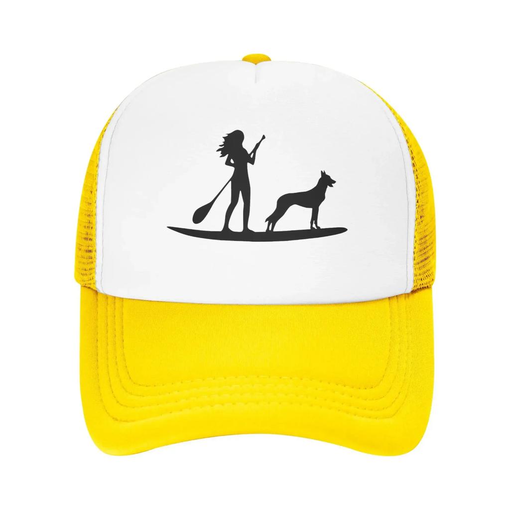 Standup Paddleboarding Belgian Malinois Dog Hiking Mesh Baseball Caps For Mens  Personalized Male Beach Coquette Hat Trucker Cap